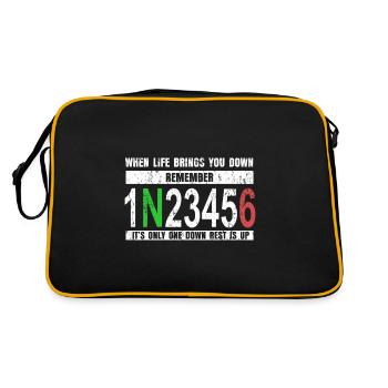 Motorcycle rider two-wheeled motor gift - Retro Bag - black/gold - Back