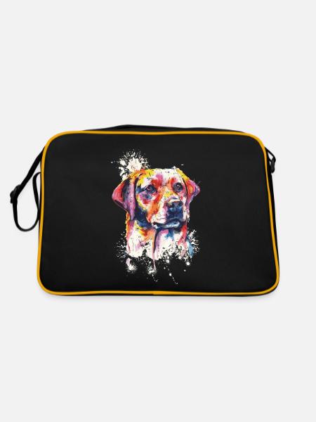 Labrador chiens propriétaire cadeau - Sac Retro - noir/or - Dos