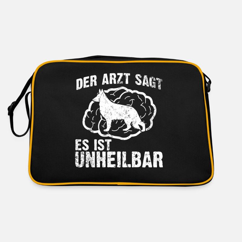 Deutscher Schäferhund - Retro Tasche - Schwarz/Gold