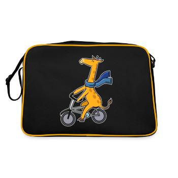 Girafe Long Neck Bicycle Animal Tour Enfants Cadeau - Sac Retro - noir/or - Dos