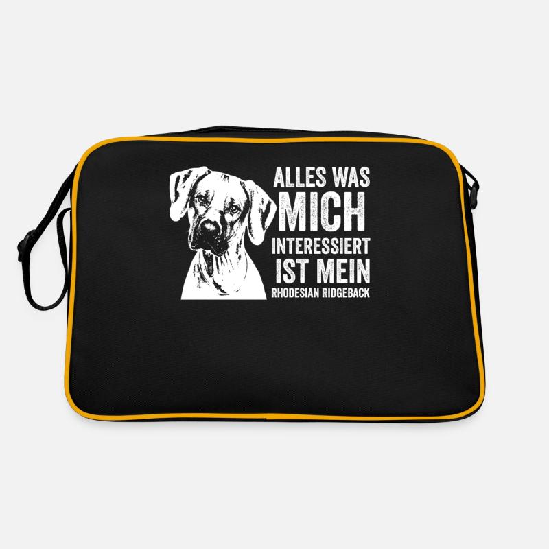 Rhodesian Ridgeback Hunderasse - Retro Tasche - Schwarz/Gold