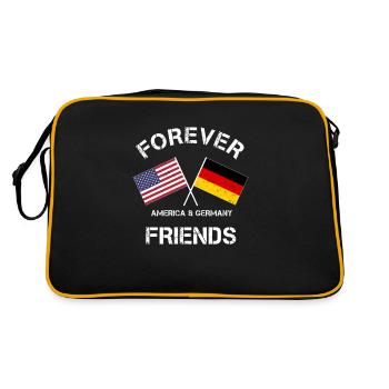 USA Germany Friends Friendship Amis America - Retro Bag - black/gold - Back