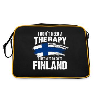 Finnland Ferien - Retro Tasche - Schwarz/Gold - Hinten