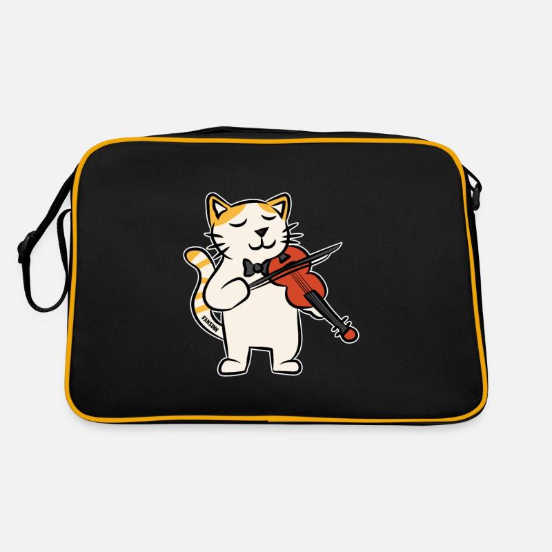 Katze Violine Musik Instrument Kinder Geschenk Retro Tasche