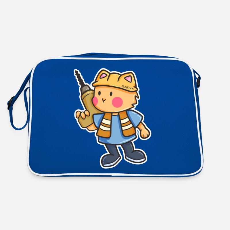 Cadeau pour enfants casque de chantier de perceuse pour chat Sac Retro
