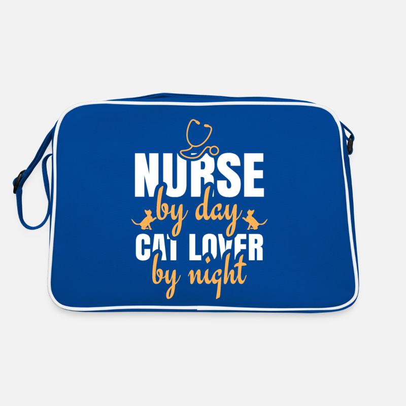 Krankenschwester mit Katze Retro Tasche