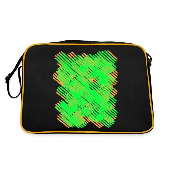 Rayures vert néon orange - Sac Retro - noir/or - Dos