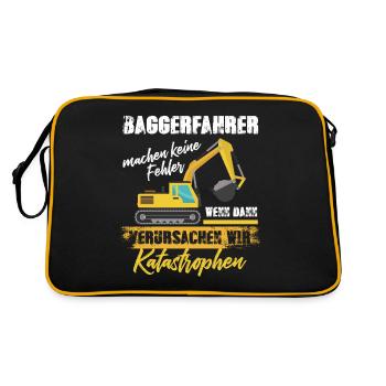 Bagger Graben - Retro Tasche - Schwarz/Gold - Hinten
