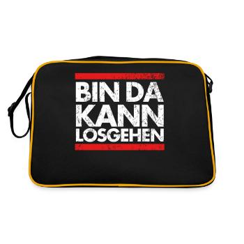 Lustiger Spruch - Retro Tasche - Schwarz/Gold - Hinten