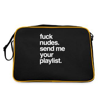 Send me your Playlist Geschenk Idee - Retro Tasche - Schwarz/Gold - Hinten
