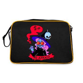 Sorcière fume cigarette cadeau fête halloween - Sac Retro - noir/or - Dos