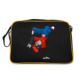 Gorilla Monkey Zoo Breakdance Dancing Kids Cadeau - Sac Retro - noir/or - Dos