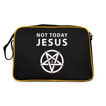 Not Today Jesus Antichrist Lucifer Cadeau - Sac Retro - noir/or - Dos