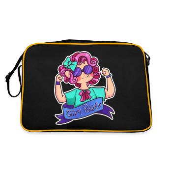 Power Woman Girl Power Powergirl Woman Cadeau de puissance - Sac Retro - noir/or - Dos
