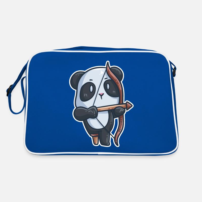 Panda Bogenschießen Behinderung Prothese Geschenk Retro Tasche