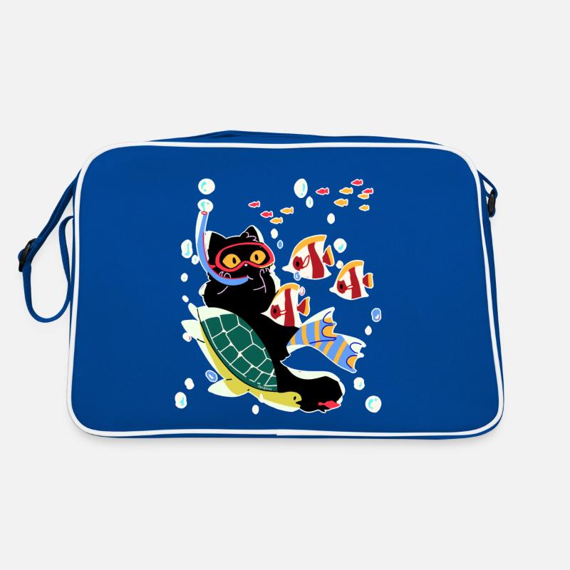 Cat Turtle Dive Fish Sea Gift Retro Bag
