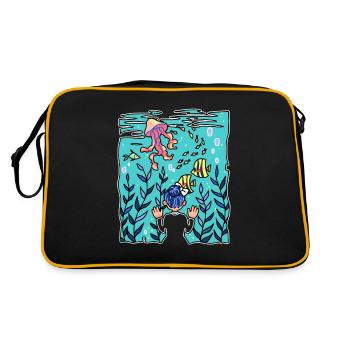 Aquarium méduse Poissons Eau Cartoon Cadeau - Sac Retro - noir/or - Dos