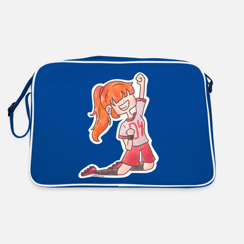 Fussball Mädchen Tor Erfolg Gewinner Team Geschenk Retro Tasche