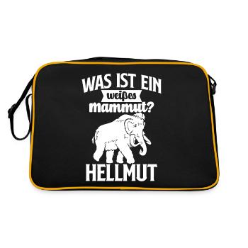 Was ist ein weißes Mammut - Hellmut! - Retro Tasche - Schwarz/Gold - Hinten