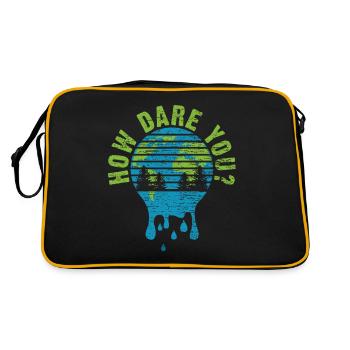 Fridays For Future Politik - Retro Tasche - Schwarz/Gold - Hinten