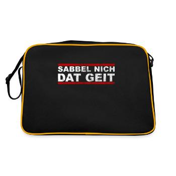 Sabbel Nich Dat Geit - Retro Tasche - Schwarz/Gold - Hinten