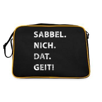 Sabbel Nich Dat Geit - Retro Tasche - Schwarz/Gold - Hinten