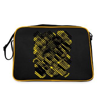 Rayures jaunes noires - Sac Retro - noir/or - Dos