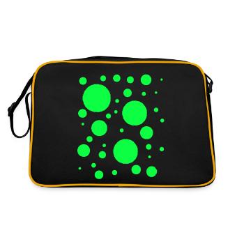 Neon Green Dots - Retro Bag - black/gold - Back