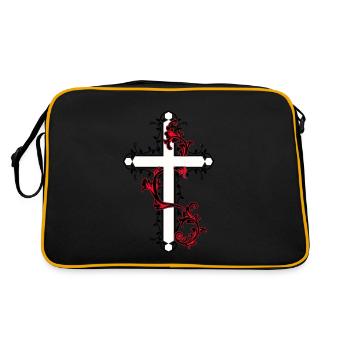 Crosses Church God Messiah Heavenly Christ - Retro Bag - black/gold - Back