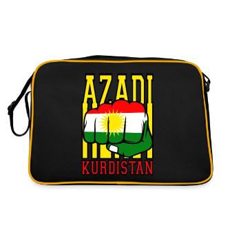 Kurdistan Power. Azadi Kurdistan, Free Kurdistan - Retro Bag - black/gold - Back