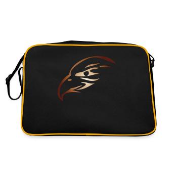 Adlerkopf Steinadler Seeadler - Retro Tasche - Schwarz/Gold - Hinten
