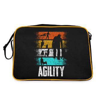 Agility retro dog tournament gift - Retro Bag - black/gold - Back
