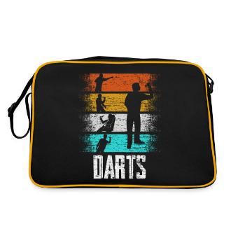 Cadeau rétro de fléchettes joueur de fléchettes - Sac Retro - noir/or - Dos