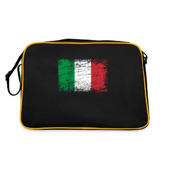Italy italian flag flag used-look Italia - Retro Bag - black/gold - Back