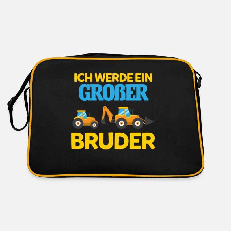 Ich Werde Großer Bruder - Retro Tasche - Schwarz/Gold