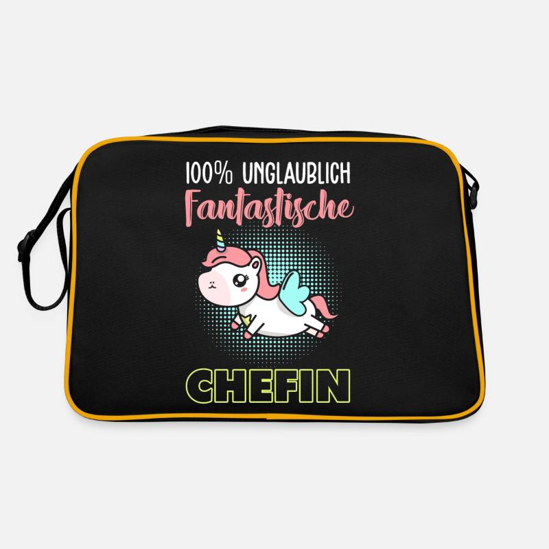 Einhorn Chefin Retro Tasche