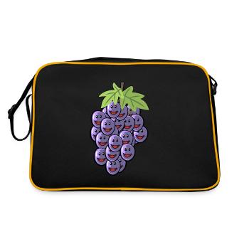 Fruits, grapes, fruit, grapevine, grapes, wine - Retro Bag - black/gold - Back