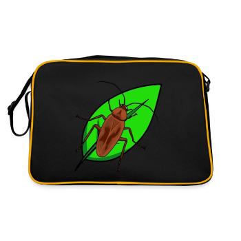 Insekten Ungeziefer Kakerlaken Insekt Schädling - Retro Tasche - Schwarz/Gold - Hinten