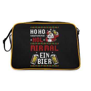 Weihnachten Bier Weihnachtsfeier - Retro Tasche - Schwarz/Gold - Hinten
