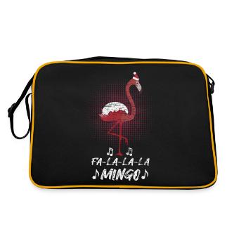 Weinachts Flamingo Weihnachtsfeier - Retro Tasche - Schwarz/Gold - Hinten