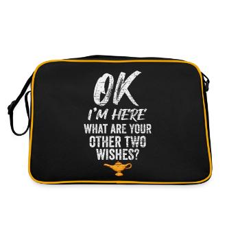 Flaschengeist Lustiger Spruch - Retro Tasche - Schwarz/Gold - Hinten