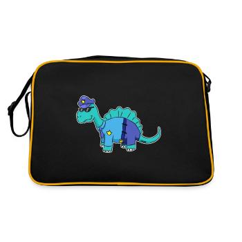 Dinosaur Police Officer Uniform Gift - Retro Bag - black/gold - Back