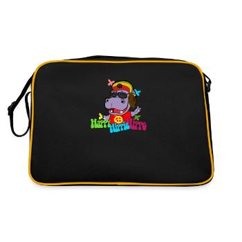 Hippo hippie - Retro Bag - black/gold - Back