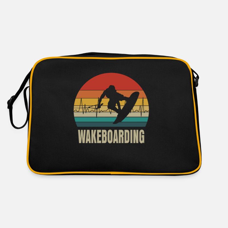 Wakeboard Retro Herzschlag Geschenk Retro Tasche