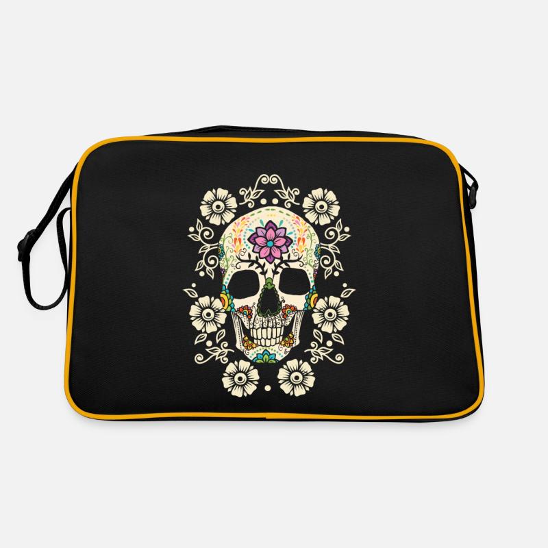 Fleurs - crâne Sac Retro