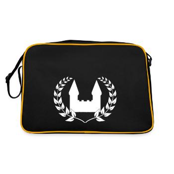 Castle castle fortress medieval - Retro Bag - black/gold - Back