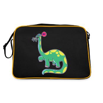 Dinosaure est de mauvaise humeur - Sac Retro - noir/or - Dos