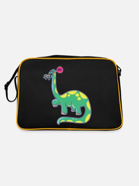 Dinosaure est de mauvaise humeur - Sac Retro - noir/or - Dos