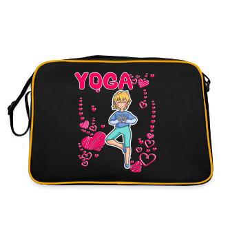 Femme aime le yoga - Sac Retro - noir/or - Dos