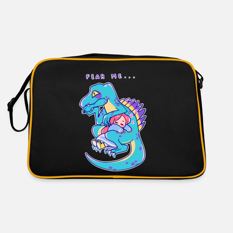 fille amoureuse dort sur un dinosaure Sac Retro